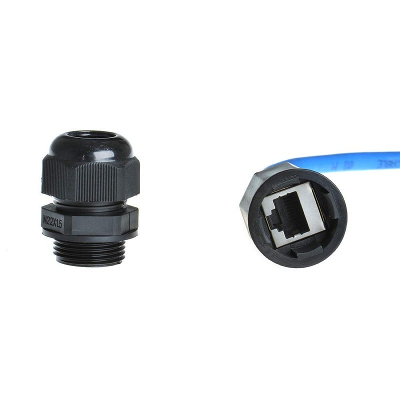 ANMBEST 2PCS M20 RJ45 Waterproof Cat5/5e/6 8P8C Connector IP67 Ethernet LAN Cable Connector Double Head with Shield Cat6 Network Cable Outdoor LAN Coupler Adapter Male to Female - Image 3